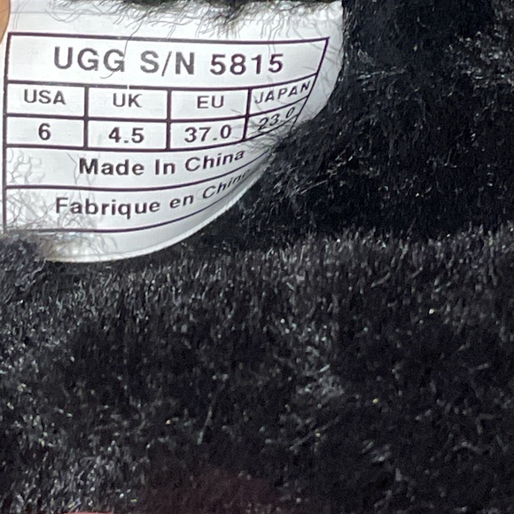 Authentic Classic Tall UGG 5815 F10013I Boots Shoes Black Shearling US 6 EU 37 - Picture 10 of 13